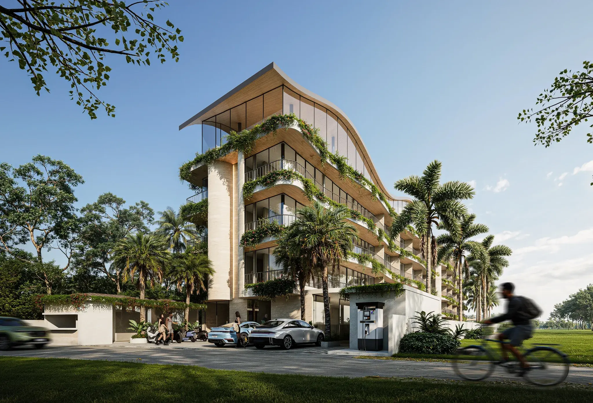 Axora Seseh — sculptural curved façade